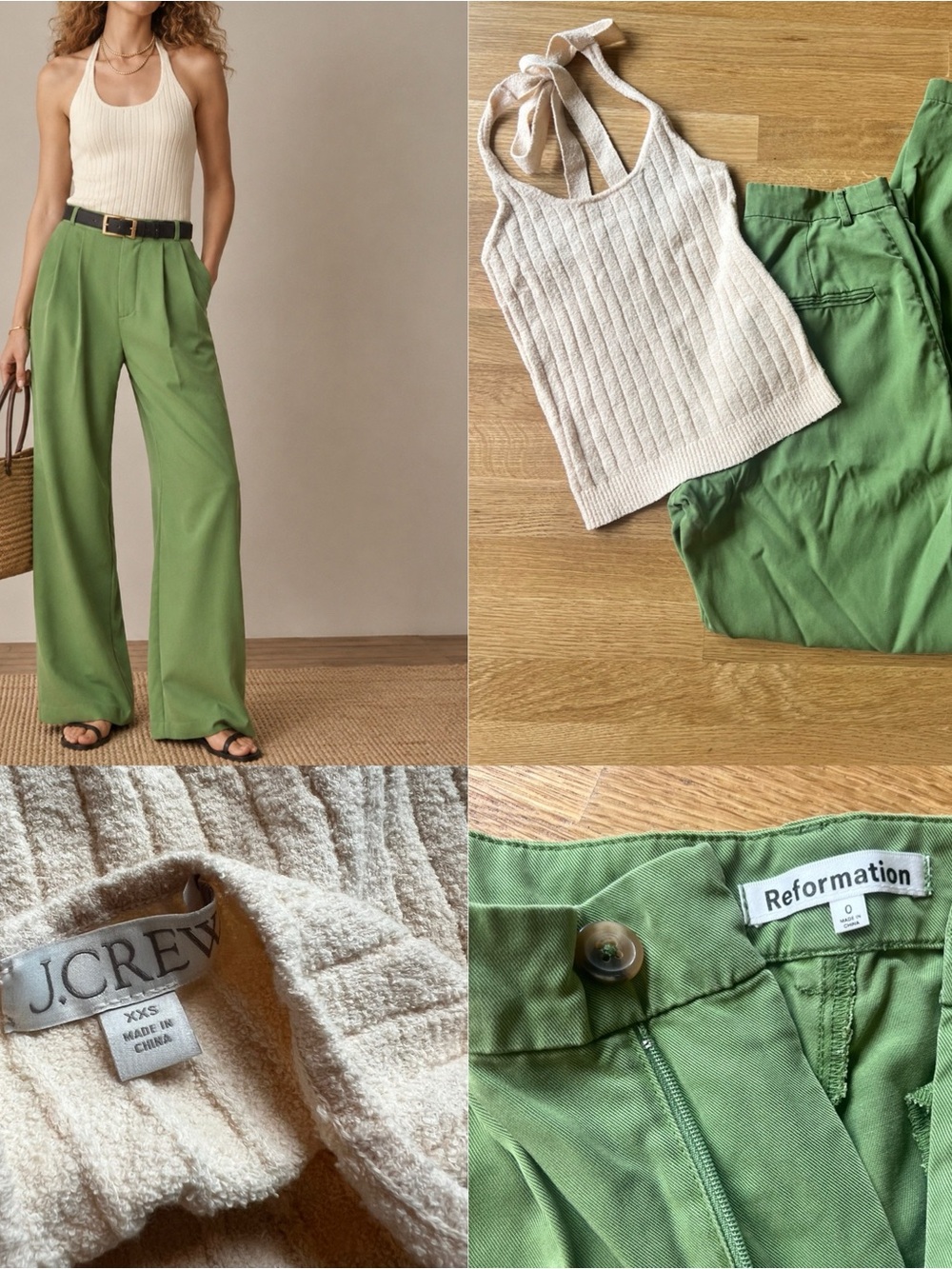 Coastal Quiet Luxury Bundle | J.Crew Terry Halter + Reformation Mason Pants